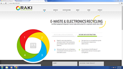 Screenshot of new RAKI Electronics Recycling website