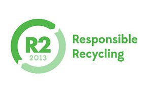 R2 responsible recycling electronic waste recycling badge