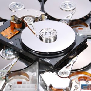 pieces of hard drives for secure data destruction
