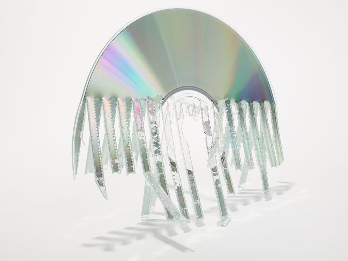  A CD torn apart by a shredder