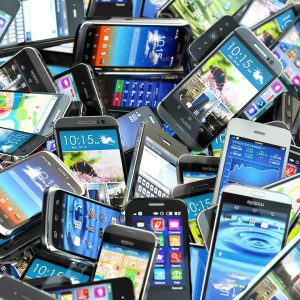 massive pile of smart phones
