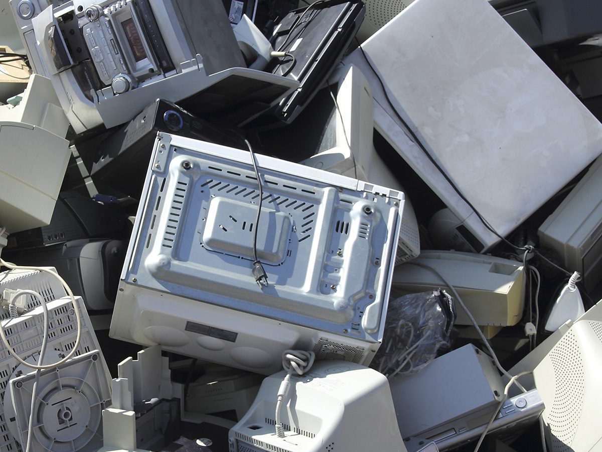 pile of discarded and obsolete electronics